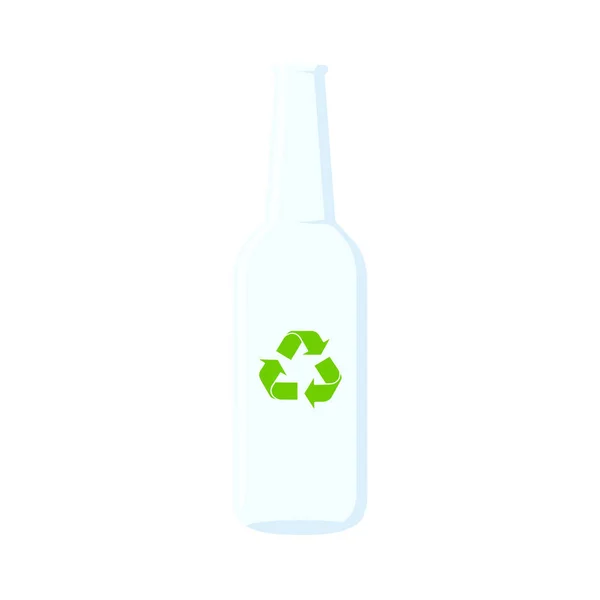Eco szklana butelka w stylu płaskim, wektor — Wektor stockowy