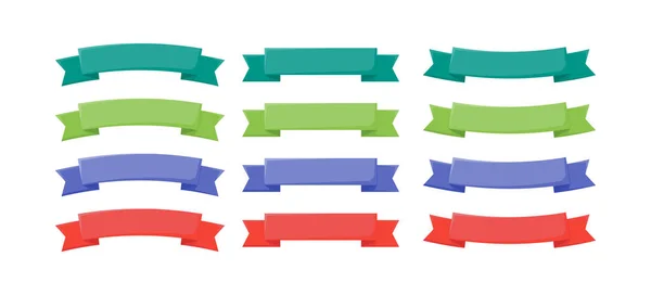 Conjunto de cintas de color estrecho en plano — Archivo Imágenes Vectoriales