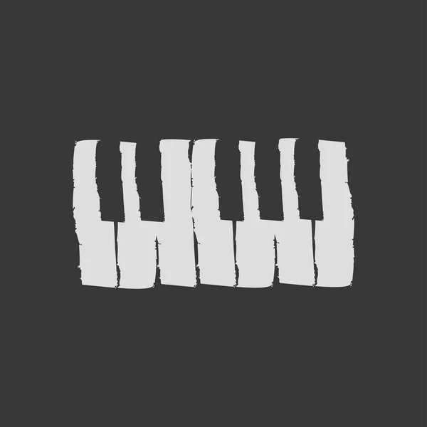 Kunci piano gambar tangan dalam gaya datar - Stok Vektor