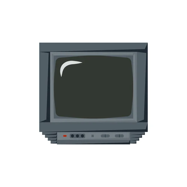 Peralatan, TV tua 90-an dalam gaya datar - Stok Vektor
