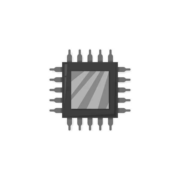 CPU microchip de computador em estilo plano, vetor — Vetor de Stock