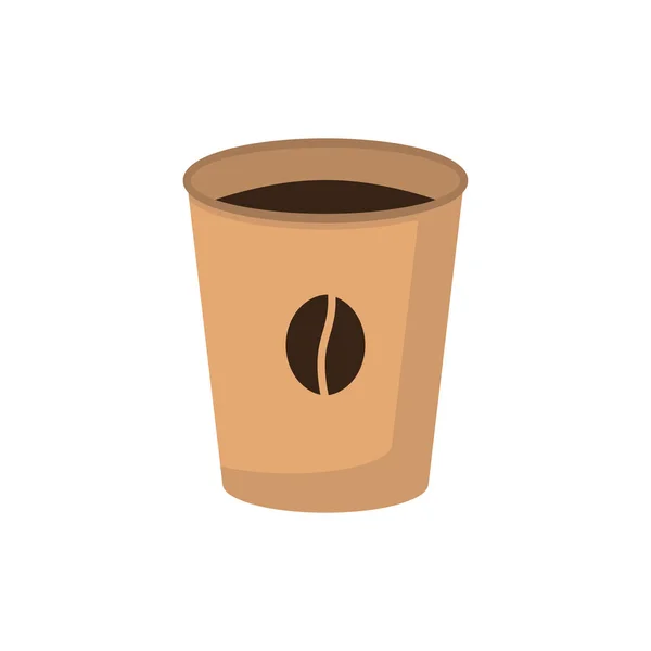 Café chaud en tasse en papier isométrique, vecteur — Image vectorielle