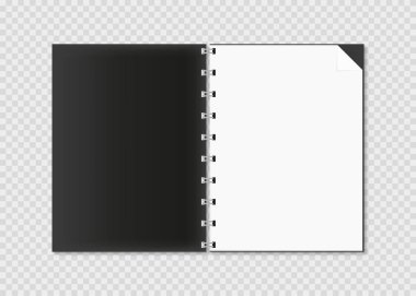 gölge, vektör ile gerçekçi açık not defteri