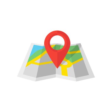 düz izometrik harita ve marker konumu