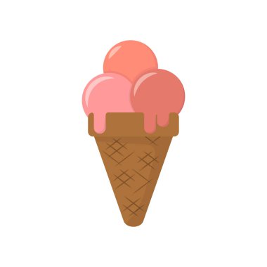 gölge ile düz dondurma waffle koni