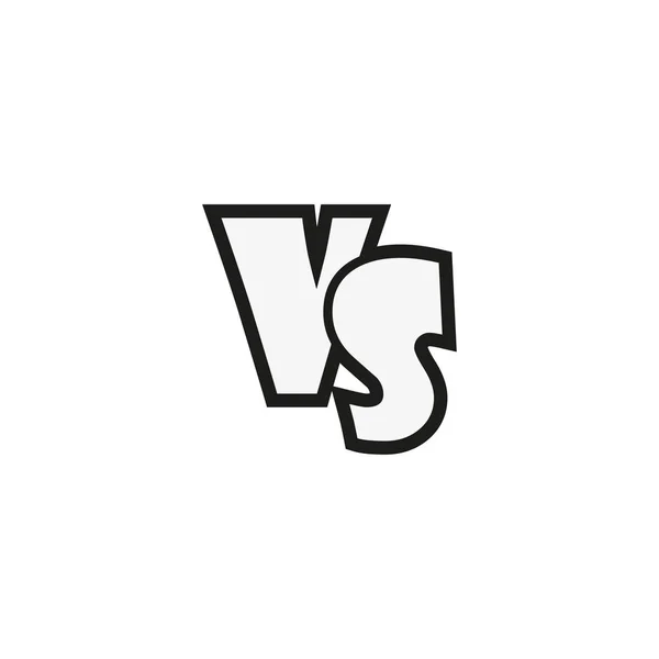 Simbolo VS in bianco e nero, sfondo bianco — Vettoriale Stock