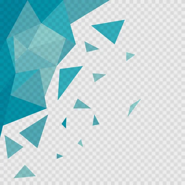 Biru transparan latar poligon segitiga, ilustrasi vektor - Stok Vektor