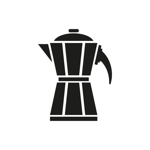 Métal geyser cafetière bouilloire icône noire — Image vectorielle