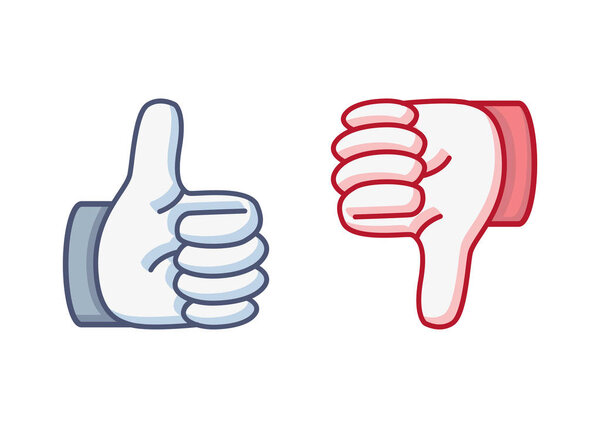 Нравится или не нравится иллюстрация в стиле карикатуры
