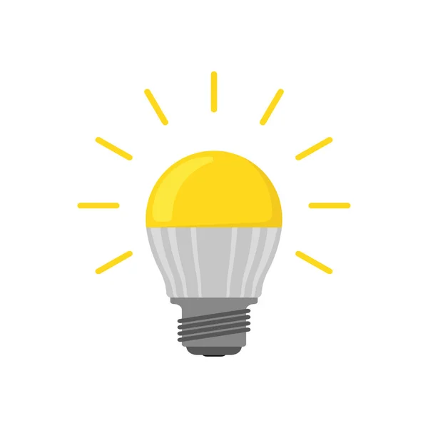 フラットで環境に優しい輝くLed電球 — ストックベクタ