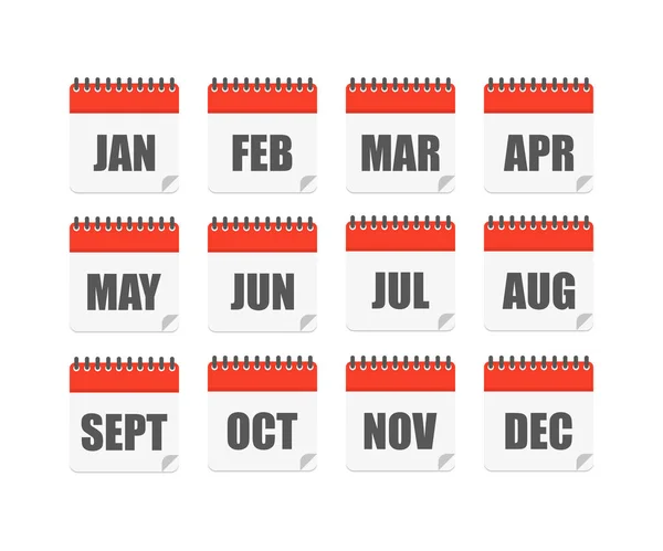 Zestaw kalendarzowy miesiąca roku, — Wektor stockowy