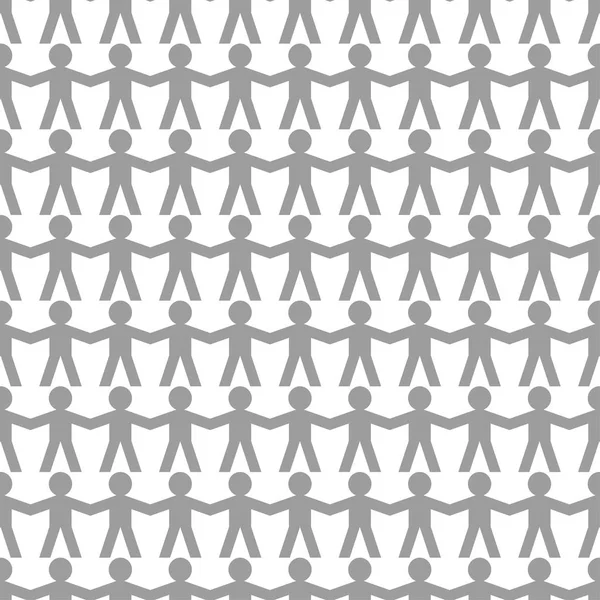 Little men pattern in flat style, vector — Stock Vector