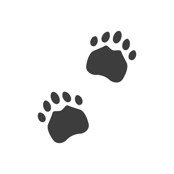 Ícone de pegadas de animais planos no fundo branco —  Vetores de Stock