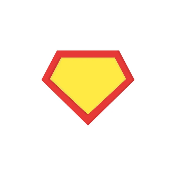 Logo superhéroe amarillo sobre fondo blanco, plano — Archivo Imágenes Vectoriales