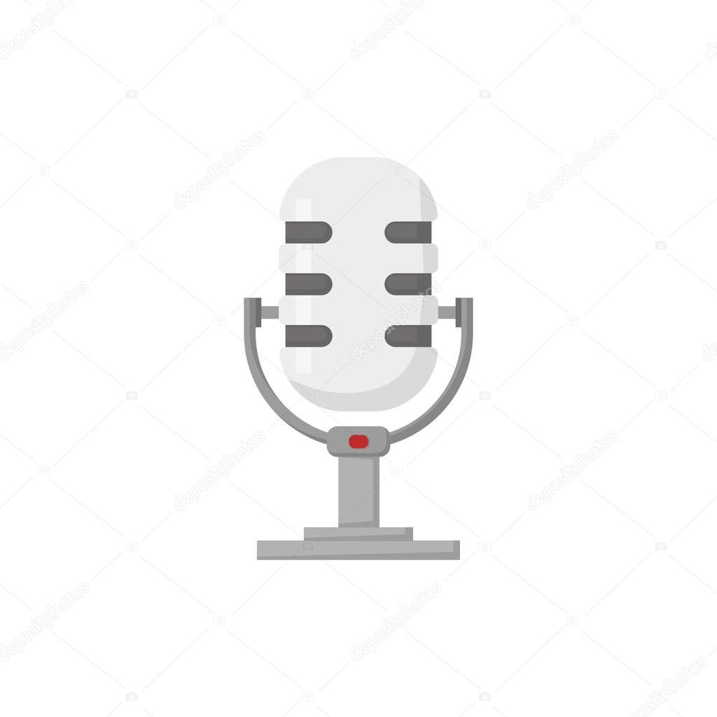 studio microphone on a white background, flat