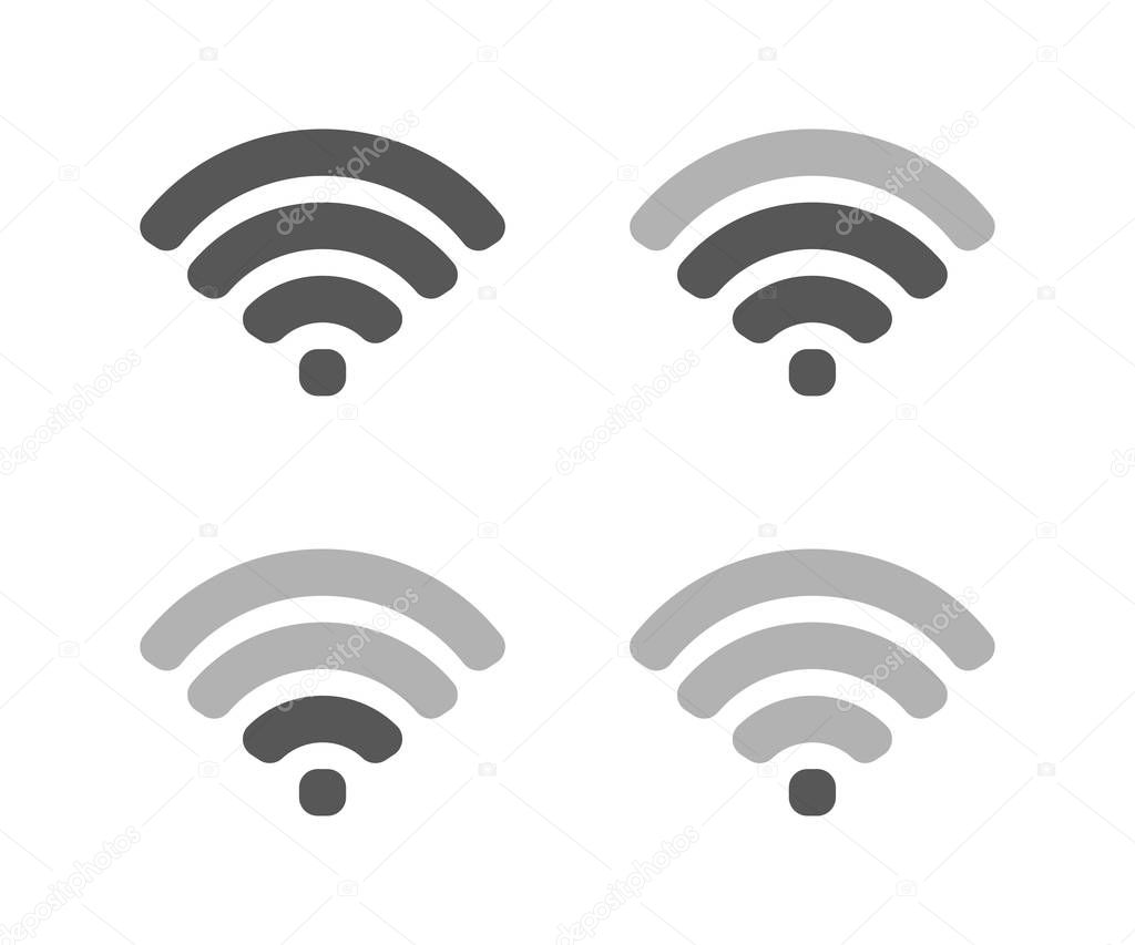 wifi icon set with different signals, vector