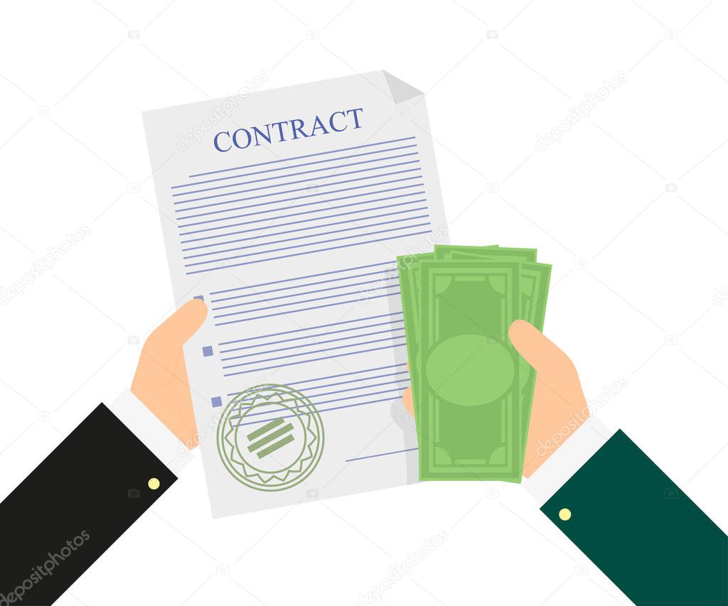 contract in hands of money of an agreement