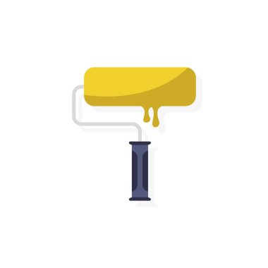 gölge ile boya rulo düz daire simgesi