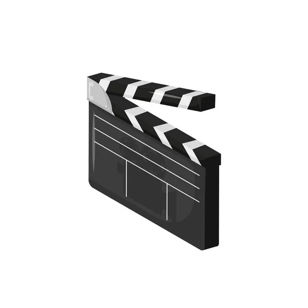 Cinema filme clapperboard isometria em estilo plano — Vetor de Stock