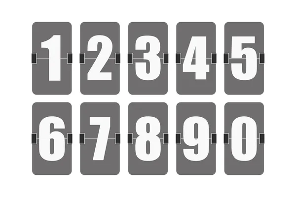 Set of flipped scoreboard numbers in flat — Stock Vector