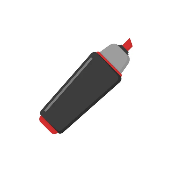 Czerwony marker markera w płaskim, białym tle — Wektor stockowy