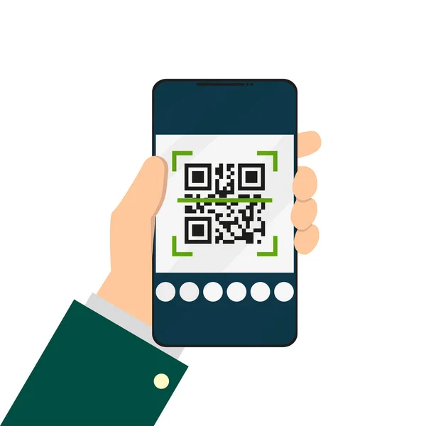 Qr code scanner application in flat style — Stock Vector