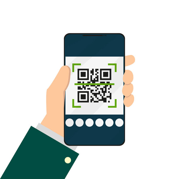 qr code scanner application in flat style