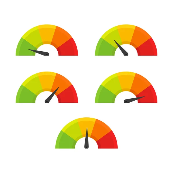 Ταχύμετρο χρώματος που ορίζεται σε επίπεδη στυλ, διάνυσμα — Διανυσματικό Αρχείο