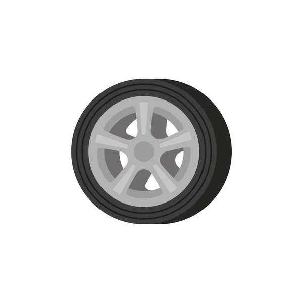 Carro pneu roda motriz em estilo plano — Vetor de Stock