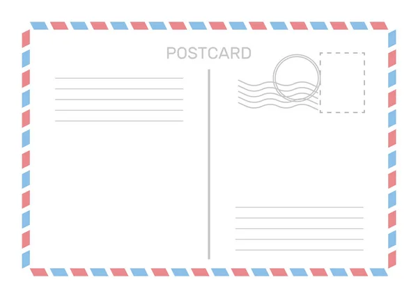 Postcard with white paper texture, flat style — Stock Vector