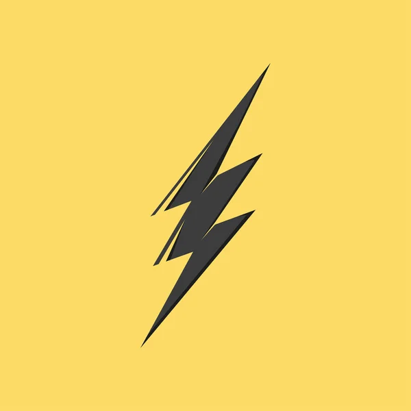 Icône symbole tonnerre signe sur fond jaune — Image vectorielle