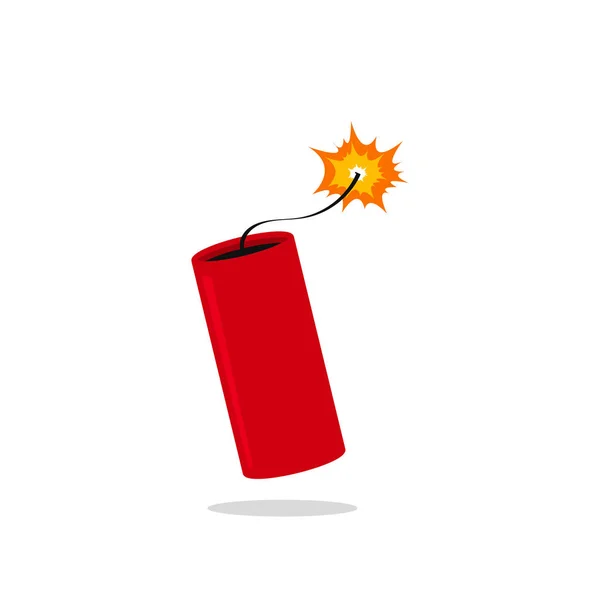 Dynamite firecracker on white background in flat — Stock Illustration Dynamite firecracker on white background in flat Royalty Free Stock Illustrations