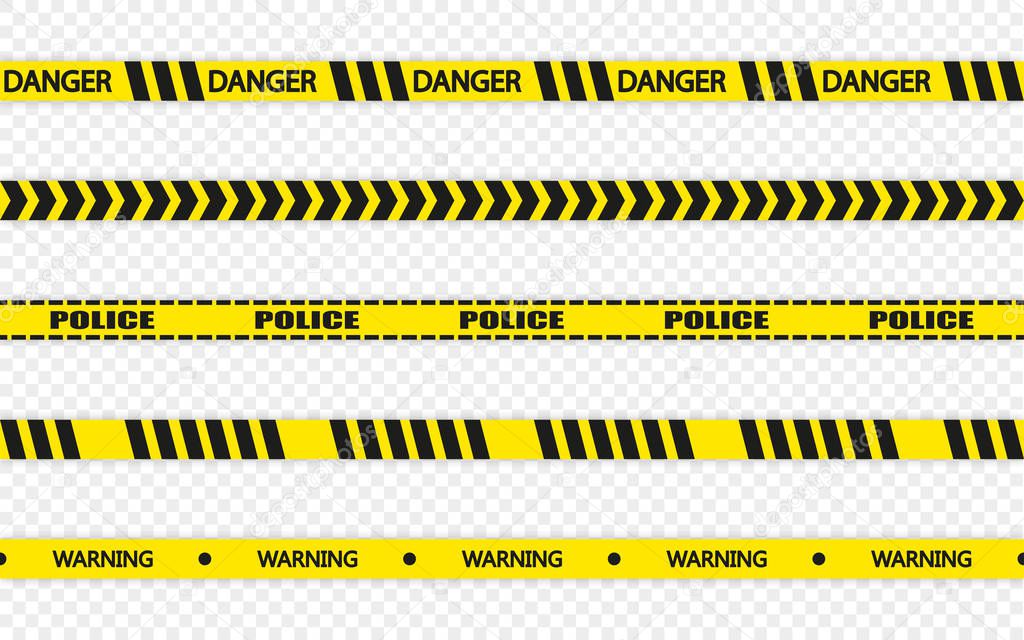 yellow and black barricade construction tape, transparent background