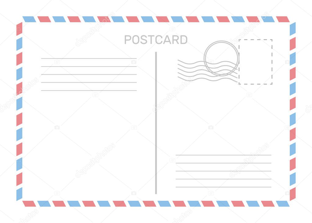 postcard with white paper texture, flat style