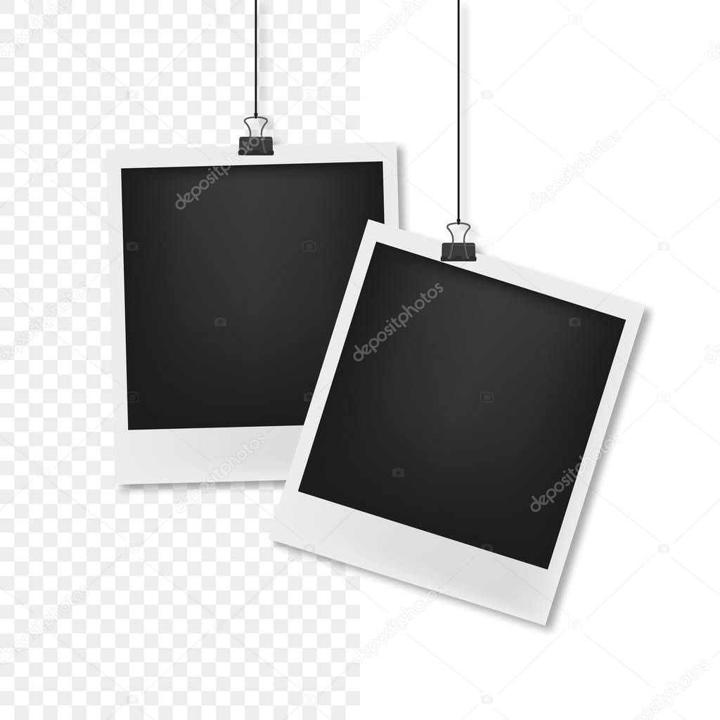 photo on thread with shadow, transparent background