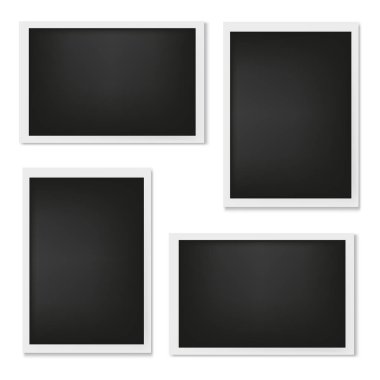 Gölge efektli boş fotoğraf kümesi, vektör