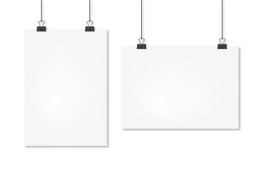 Sayfalar a4 asma modeli seti, vektör izole edildi