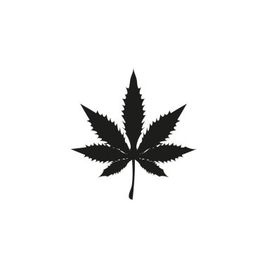 Marihuana sembolü uyuşturucu siyah ikonu, vektör illüstrasyonu