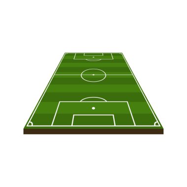 3d futbol alanı diyagramı düz stil, vektör
