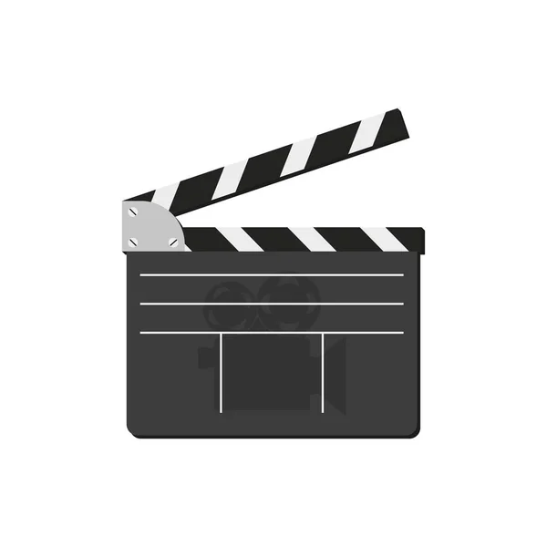 Κινηματογράφους clapper σε επίπεδο σε λευκό φόντο — Διανυσματικό Αρχείο