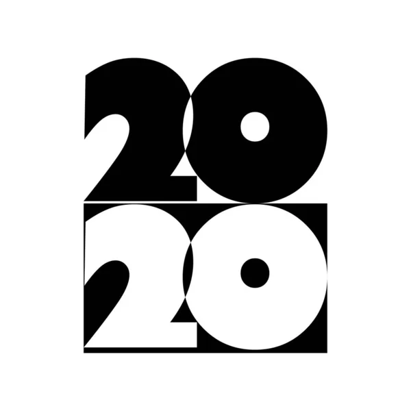 Mutlu yıllar 2020 simgesi, beyaz arka plan vektörü — Stok Vektör