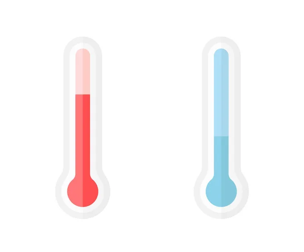 Lapos stílusú Celsius és Fahrenheit hőmérők. Vektor — Stock Vector