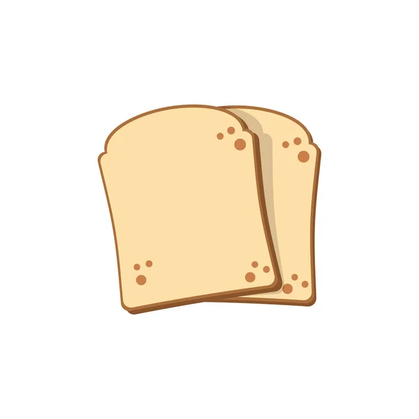 Toast slice bread color icon in flat, vector — Stock Vector