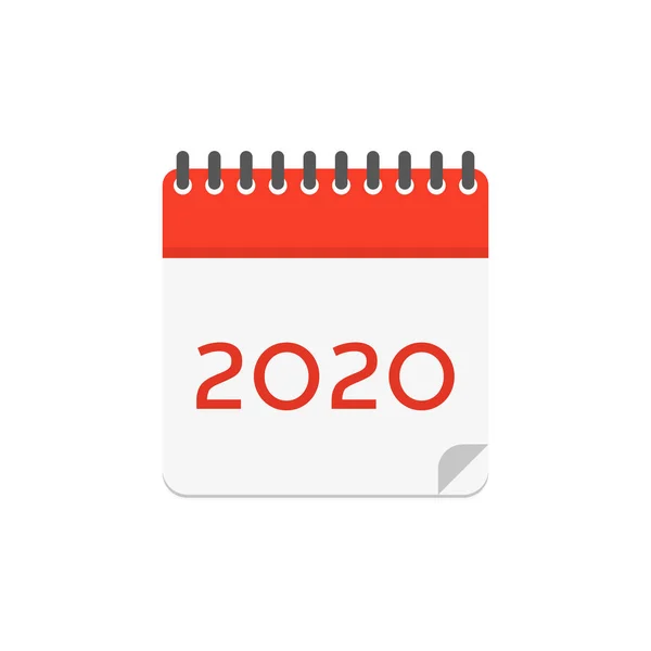 2020 εικονίδιο χρώματος ημερολογίου σε επίπεδο στυλ, διάνυσμα — Διανυσματικό Αρχείο