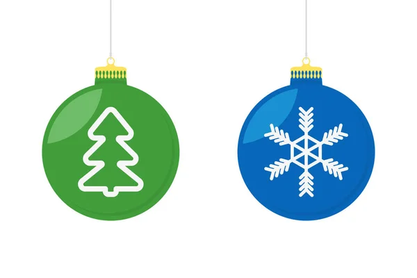 Noel ağacı oyuncağı düz, vektör — Stok Vektör