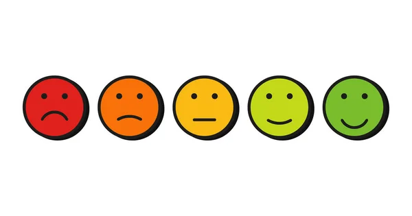 Set emotions rating different colors in flat — Stock Vector