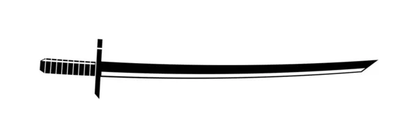 Katana Traditionele Oude Japanse Samoerai Zwaard Icoon Platte Stijl Vectorillustratie — Stockvector