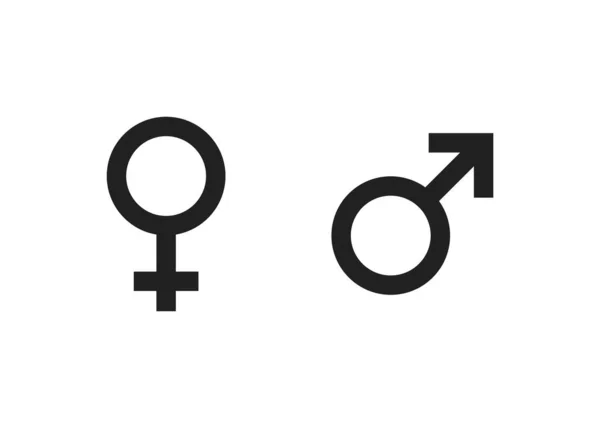 男性と女性の性別のアイコンは平らに隔離された ロゴベクトル要素イラスト — ストックベクタ