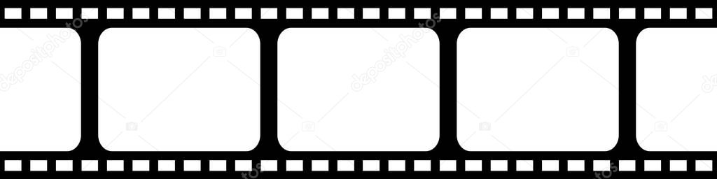 Film strip seamless background in flat style. Movie concept, isolated vector illustration.