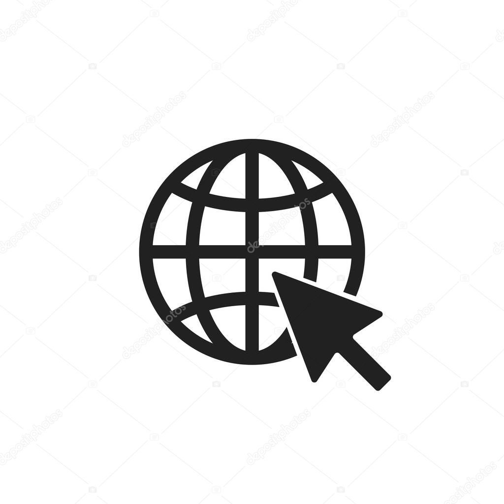 Global social network isolated icon. Web element in flat style, vector 